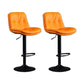 Faux Leather Swivel Bar Chair Modern Armless Upholstered Bar Stool Orange 2 Piece Set Clearhalo 'Bar Furniture' 'Bar Stools' 'bar_stools' 'furn' 'furn_bar_stools' 'Furniture' 'Kitchen & Dining Furniture' 5777531