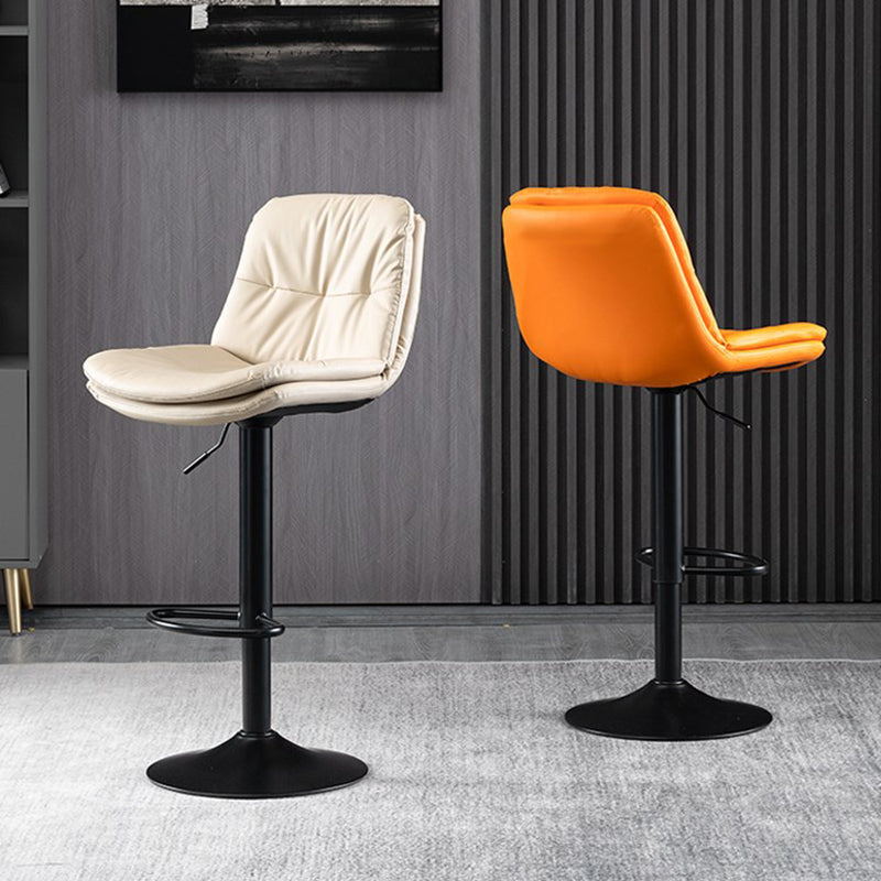 Faux Leather Swivel Bar Chair Modern Armless Upholstered Bar Stool Clearhalo 'Bar Furniture' 'Bar Stools' 'bar_stools' 'furn' 'furn_bar_stools' 'Furniture' 'Kitchen & Dining Furniture' 5777533