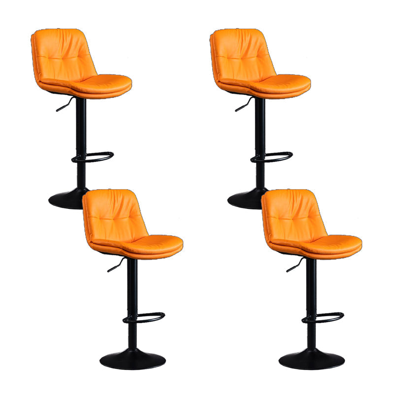 Faux Leather Swivel Bar Chair Modern Armless Upholstered Bar Stool Orange 4 Piece Set Clearhalo 'Bar Furniture' 'Bar Stools' 'bar_stools' 'furn' 'furn_bar_stools' 'Furniture' 'Kitchen & Dining Furniture' 5777534