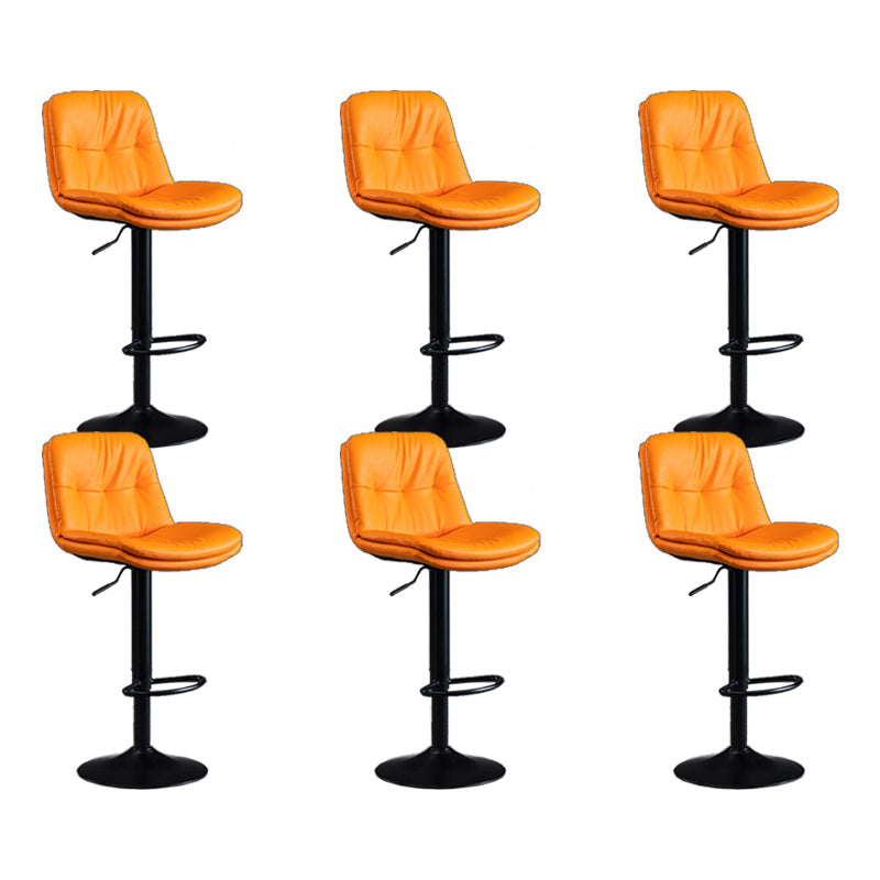 Faux Leather Swivel Bar Chair Modern Armless Upholstered Bar Stool Orange 6 Piece Set Clearhalo 'Bar Furniture' 'Bar Stools' 'bar_stools' 'furn' 'furn_bar_stools' 'Furniture' 'Kitchen & Dining Furniture' 5777536