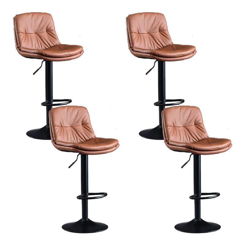 Faux Leather Swivel Bar Chair Modern Armless Upholstered Bar Stool Brown 4 Piece Set Clearhalo 'Bar Furniture' 'Bar Stools' 'bar_stools' 'furn' 'furn_bar_stools' 'Furniture' 'Kitchen & Dining Furniture' 5777543