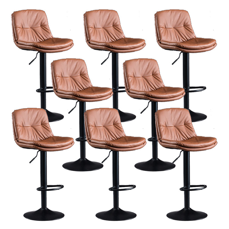 Faux Leather Swivel Bar Chair Modern Armless Upholstered Bar Stool Brown 8 Piece Set Clearhalo 'Bar Furniture' 'Bar Stools' 'bar_stools' 'furn' 'furn_bar_stools' 'Furniture' 'Kitchen & Dining Furniture' 5777547