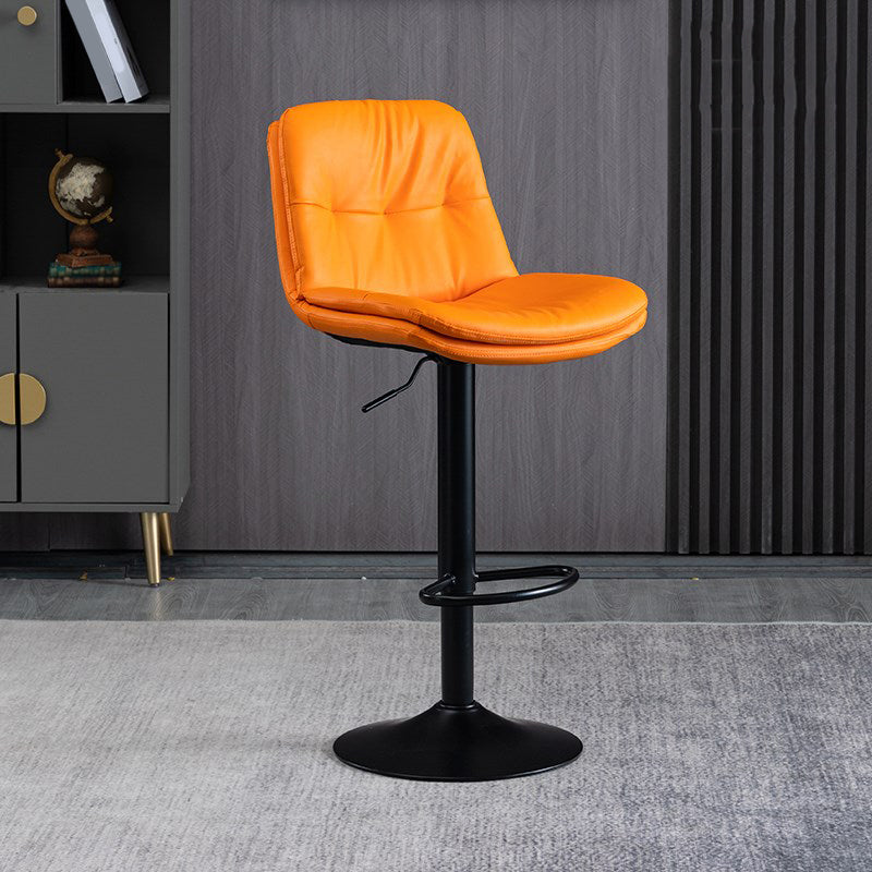 Faux Leather Swivel Bar Chair Modern Armless Upholstered Bar Stool Clearhalo 'Bar Furniture' 'Bar Stools' 'bar_stools' 'furn' 'furn_bar_stools' 'Furniture' 'Kitchen & Dining Furniture' 5777548