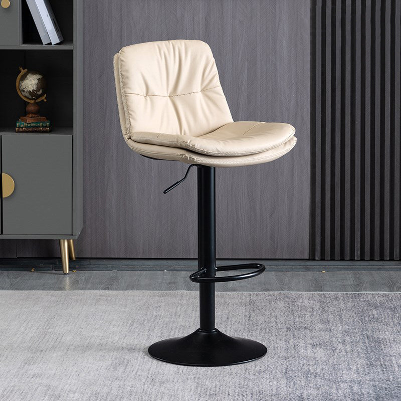 Faux Leather Swivel Bar Chair Modern Armless Upholstered Bar Stool Clearhalo 'Bar Furniture' 'Bar Stools' 'bar_stools' 'furn' 'furn_bar_stools' 'Furniture' 'Kitchen & Dining Furniture' 5777549