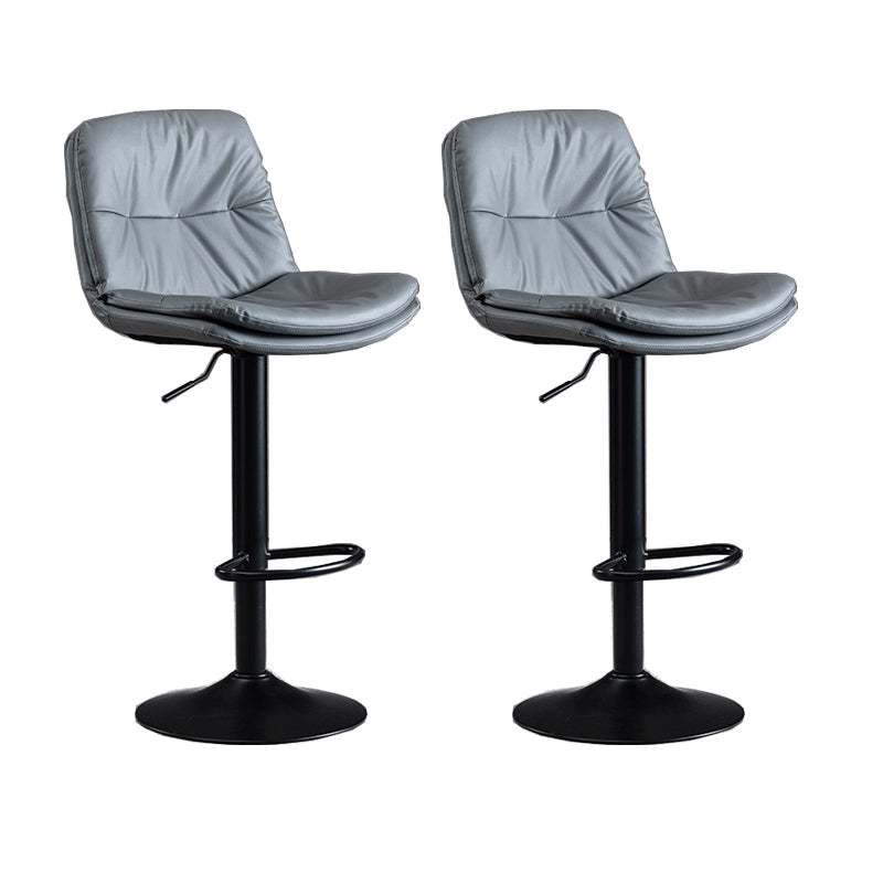 Faux Leather Swivel Bar Chair Modern Armless Upholstered Bar Stool Grey 2 Piece Set Clearhalo 'Bar Furniture' 'Bar Stools' 'bar_stools' 'furn' 'furn_bar_stools' 'Furniture' 'Kitchen & Dining Furniture' 5777552