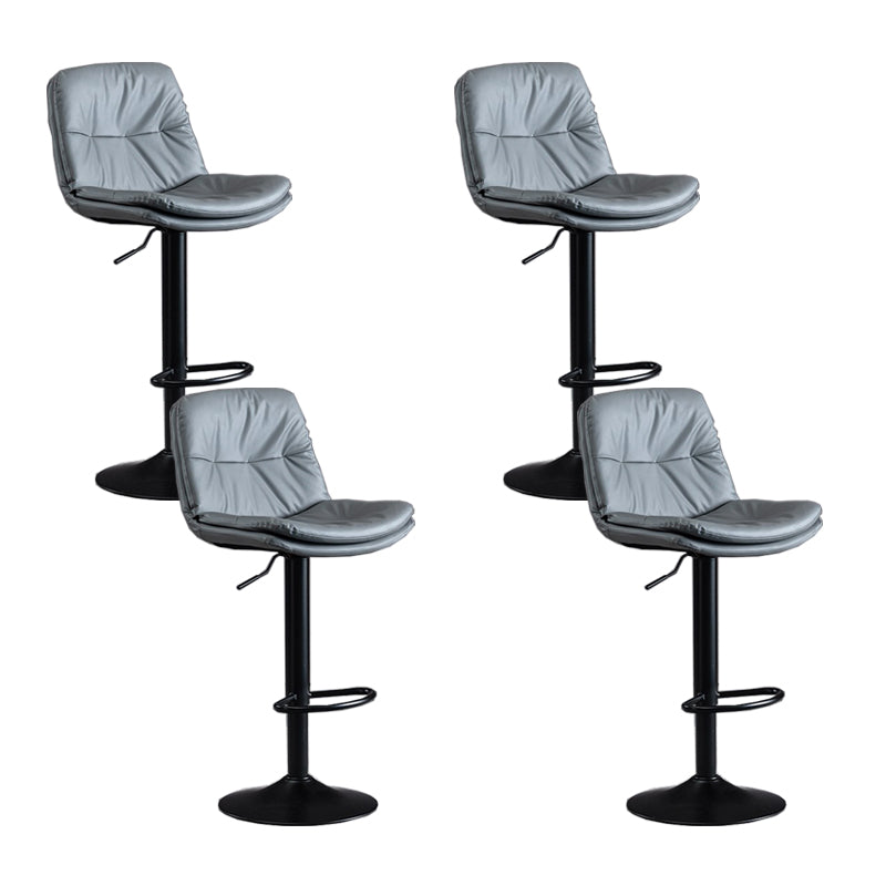 Faux Leather Swivel Bar Chair Modern Armless Upholstered Bar Stool Grey 4 Piece Set Clearhalo 'Bar Furniture' 'Bar Stools' 'bar_stools' 'furn' 'furn_bar_stools' 'Furniture' 'Kitchen & Dining Furniture' 5777553