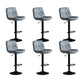 Faux Leather Swivel Bar Chair Modern Armless Upholstered Bar Stool Grey 6 Piece Set Clearhalo 'Bar Furniture' 'Bar Stools' 'bar_stools' 'furn' 'furn_bar_stools' 'Furniture' 'Kitchen & Dining Furniture' 5777555