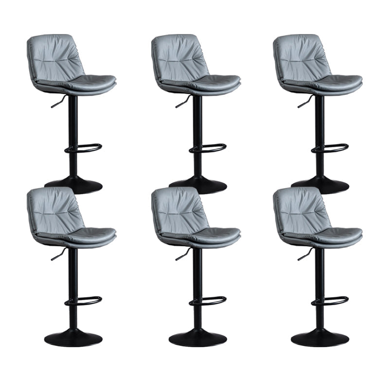 Faux Leather Swivel Bar Chair Modern Armless Upholstered Bar Stool Grey 6 Piece Set Clearhalo 'Bar Furniture' 'Bar Stools' 'bar_stools' 'furn' 'furn_bar_stools' 'Furniture' 'Kitchen & Dining Furniture' 5777555