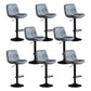 Faux Leather Swivel Bar Chair Modern Armless Upholstered Bar Stool Grey 8 Piece Set Clearhalo 'Bar Furniture' 'Bar Stools' 'bar_stools' 'furn' 'furn_bar_stools' 'Furniture' 'Kitchen & Dining Furniture' 5777558