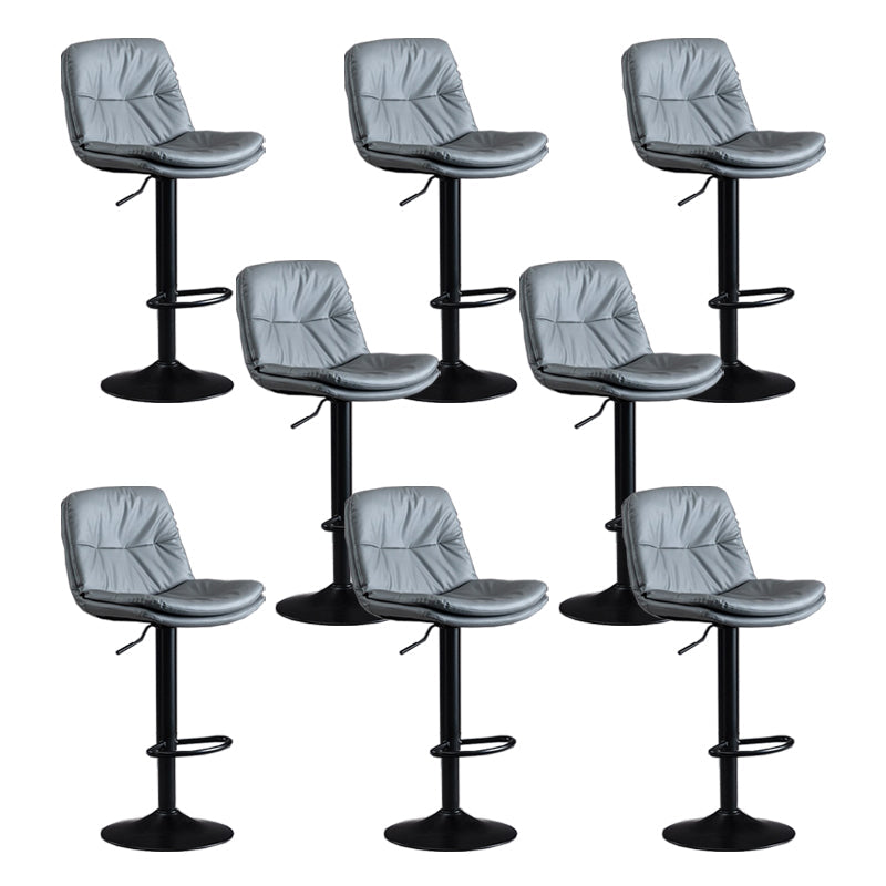 Faux Leather Swivel Bar Chair Modern Armless Upholstered Bar Stool Grey 8 Piece Set Clearhalo 'Bar Furniture' 'Bar Stools' 'bar_stools' 'furn' 'furn_bar_stools' 'Furniture' 'Kitchen & Dining Furniture' 5777558