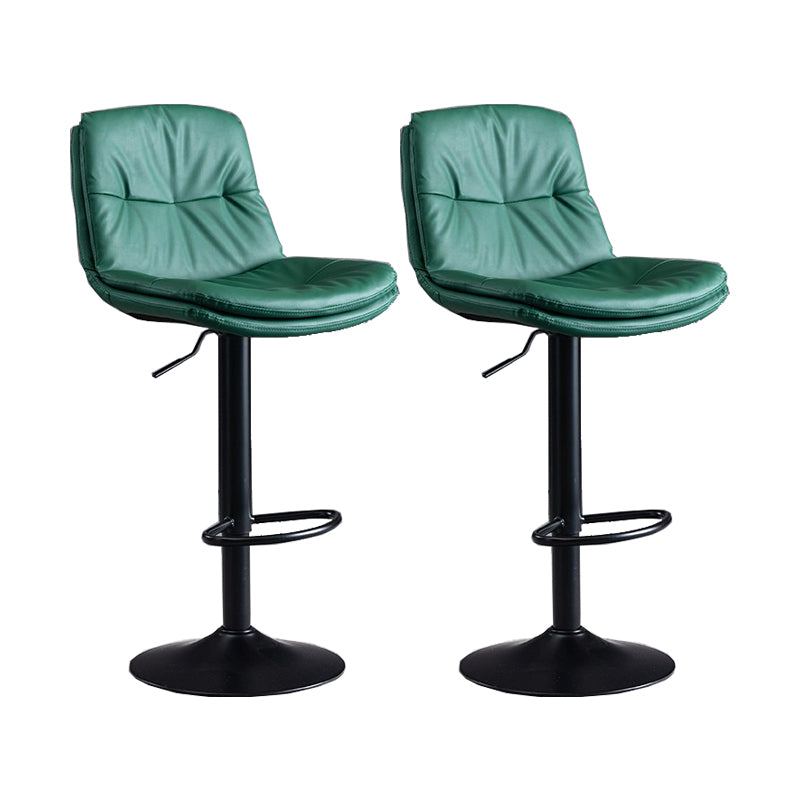 Faux Leather Swivel Bar Chair Modern Armless Upholstered Bar Stool Green 2 Piece Set Clearhalo 'Bar Furniture' 'Bar Stools' 'bar_stools' 'furn' 'furn_bar_stools' 'Furniture' 'Kitchen & Dining Furniture' 5777560