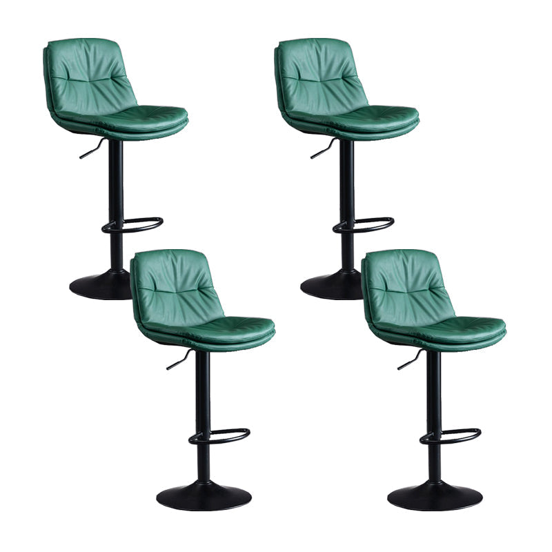 Faux Leather Swivel Bar Chair Modern Armless Upholstered Bar Stool Green 4 Piece Set Clearhalo 'Bar Furniture' 'Bar Stools' 'bar_stools' 'furn' 'furn_bar_stools' 'Furniture' 'Kitchen & Dining Furniture' 5777561
