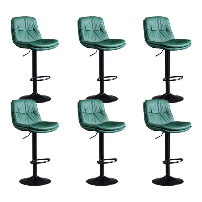 Faux Leather Swivel Bar Chair Modern Armless Upholstered Bar Stool Green 6 Piece Set Clearhalo 'Bar Furniture' 'Bar Stools' 'bar_stools' 'furn' 'furn_bar_stools' 'Furniture' 'Kitchen & Dining Furniture' 5777562