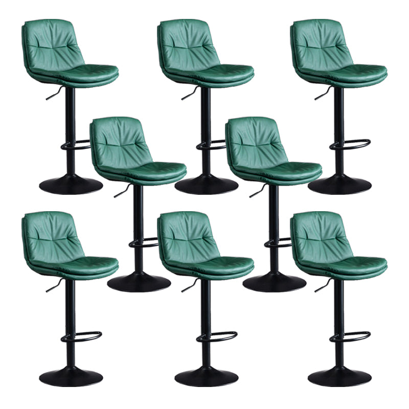 Faux Leather Swivel Bar Chair Modern Armless Upholstered Bar Stool Green 8 Piece Set Clearhalo 'Bar Furniture' 'Bar Stools' 'bar_stools' 'furn' 'furn_bar_stools' 'Furniture' 'Kitchen & Dining Furniture' 5777563