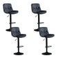 Faux Leather Swivel Bar Chair Modern Armless Upholstered Bar Stool Black 4 Piece Set Clearhalo 'Bar Furniture' 'Bar Stools' 'bar_stools' 'furn' 'furn_bar_stools' 'Furniture' 'Kitchen & Dining Furniture' 5777566