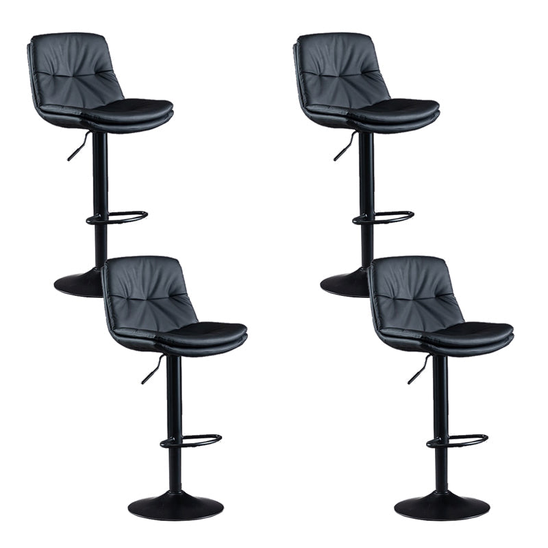 Faux Leather Swivel Bar Chair Modern Armless Upholstered Bar Stool Black 4 Piece Set Clearhalo 'Bar Furniture' 'Bar Stools' 'bar_stools' 'furn' 'furn_bar_stools' 'Furniture' 'Kitchen & Dining Furniture' 5777566