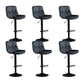 Faux Leather Swivel Bar Chair Modern Armless Upholstered Bar Stool Black 6 Piece Set Clearhalo 'Bar Furniture' 'Bar Stools' 'bar_stools' 'furn' 'furn_bar_stools' 'Furniture' 'Kitchen & Dining Furniture' 5777567