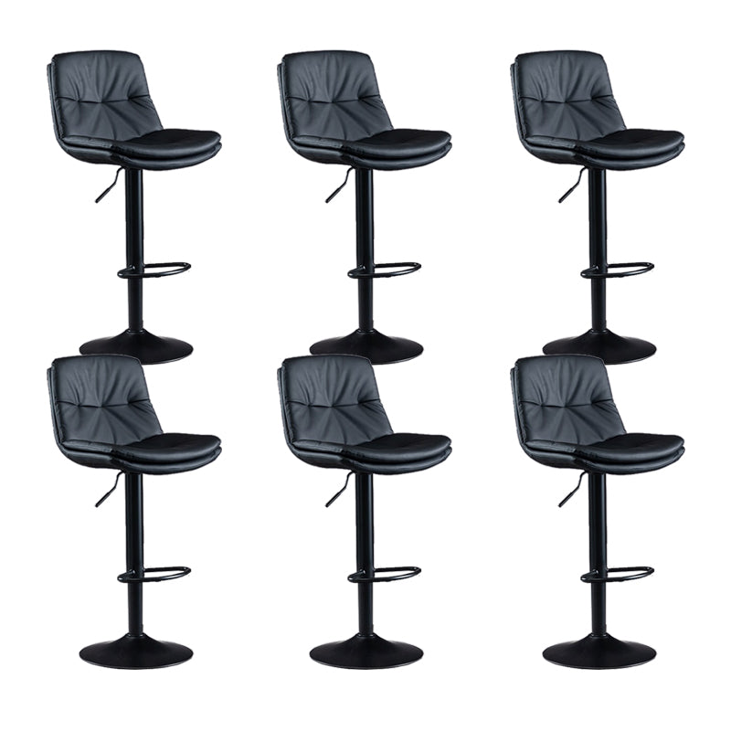 Faux Leather Swivel Bar Chair Modern Armless Upholstered Bar Stool Black 6 Piece Set Clearhalo 'Bar Furniture' 'Bar Stools' 'bar_stools' 'furn' 'furn_bar_stools' 'Furniture' 'Kitchen & Dining Furniture' 5777567