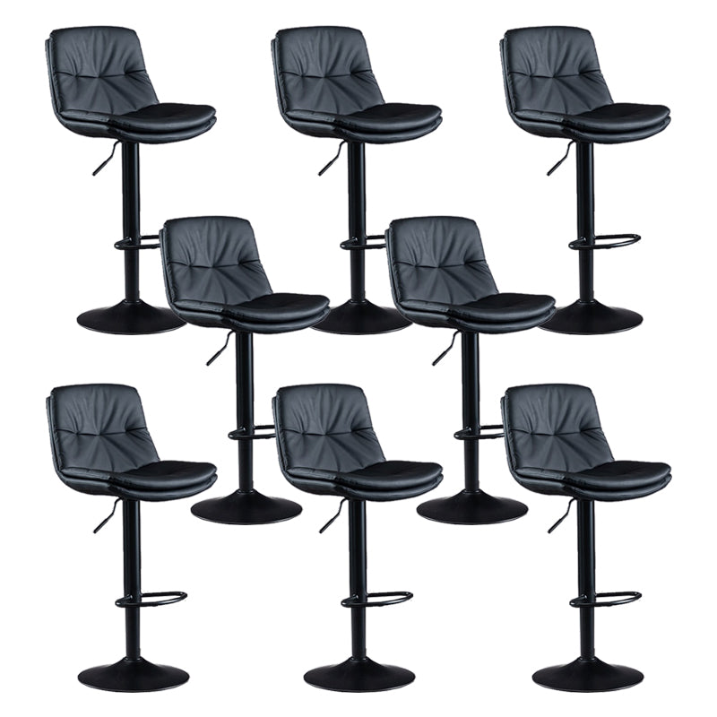 Faux Leather Swivel Bar Chair Modern Armless Upholstered Bar Stool Black 8 Piece Set Clearhalo 'Bar Furniture' 'Bar Stools' 'bar_stools' 'furn' 'furn_bar_stools' 'Furniture' 'Kitchen & Dining Furniture' 5777568
