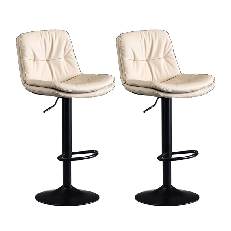 Faux Leather Swivel Bar Chair Modern Armless Upholstered Bar Stool White 2 Piece Set Clearhalo 'Bar Furniture' 'Bar Stools' 'bar_stools' 'furn' 'furn_bar_stools' 'Furniture' 'Kitchen & Dining Furniture' 5777570