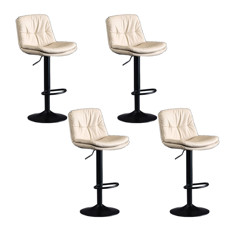 Faux Leather Swivel Bar Chair Modern Armless Upholstered Bar Stool White 4 Piece Set Clearhalo 'Bar Furniture' 'Bar Stools' 'bar_stools' 'furn' 'furn_bar_stools' 'Furniture' 'Kitchen & Dining Furniture' 5777571