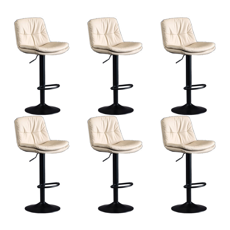 Faux Leather Swivel Bar Chair Modern Armless Upholstered Bar Stool White 6 Piece Set Clearhalo 'Bar Furniture' 'Bar Stools' 'bar_stools' 'furn' 'furn_bar_stools' 'Furniture' 'Kitchen & Dining Furniture' 5777572