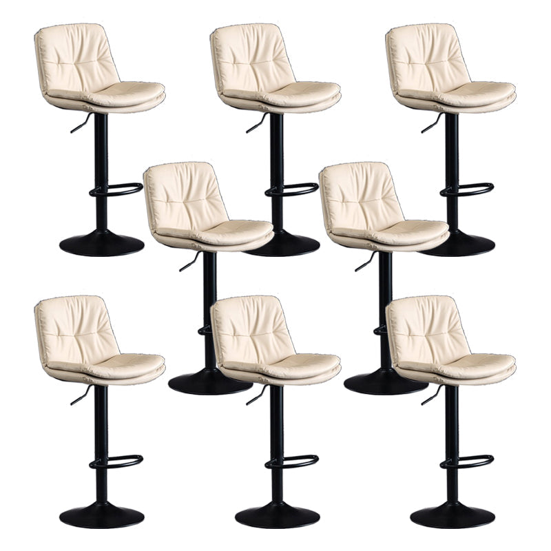 Faux Leather Swivel Bar Chair Modern Armless Upholstered Bar Stool White 8 Piece Set Clearhalo 'Bar Furniture' 'Bar Stools' 'bar_stools' 'furn' 'furn_bar_stools' 'Furniture' 'Kitchen & Dining Furniture' 5777573