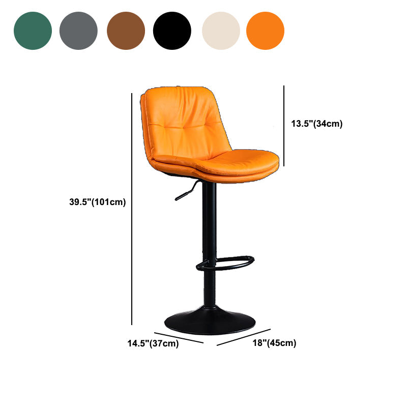 Faux Leather Swivel Bar Chair Modern Armless Upholstered Bar Stool Clearhalo 'Bar Furniture' 'Bar Stools' 'bar_stools' 'furn' 'furn_bar_stools' 'Furniture' 'Kitchen & Dining Furniture' 5777574