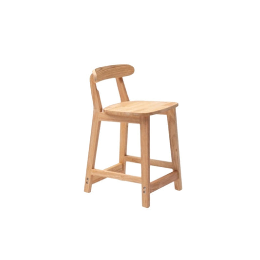 Solid Wood Low Back Bar Stool Modern Indoor Bar Chair with Footrest 1 Piece Short Stool(18"H)