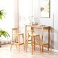 Solid Wood Low Back Bar Stool Modern Indoor Bar Chair with Footrest