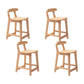 Solid Wood Low Back Bar Stool Modern Indoor Bar Chair with Footrest