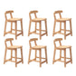 Solid Wood Low Back Bar Stool Modern Indoor Bar Chair with Footrest