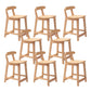 Solid Wood Low Back Bar Stool Modern Indoor Bar Chair with Footrest