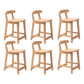 Solid Wood Low Back Bar Stool Modern Indoor Bar Chair with Footrest