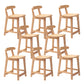 Solid Wood Low Back Bar Stool Modern Indoor Bar Chair with Footrest