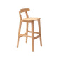 Solid Wood Low Back Bar Stool Modern Indoor Bar Chair with Footrest