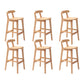 Solid Wood Low Back Bar Stool Modern Indoor Bar Chair with Footrest