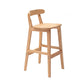 Solid Wood Low Back Bar Stool Modern Indoor Bar Chair with Footrest