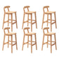 Solid Wood Low Back Bar Stool Modern Indoor Bar Chair with Footrest