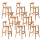 Solid Wood Low Back Bar Stool Modern Indoor Bar Chair with Footrest