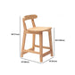Solid Wood Low Back Bar Stool Modern Indoor Bar Chair with Footrest