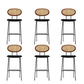 Industrial Upholstered Bar Chair Rattan Weave Low Back Bar Stool
