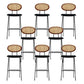Industrial Upholstered Bar Chair Rattan Weave Low Back Bar Stool