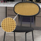 Industrial Upholstered Bar Chair Rattan Weave Low Back Bar Stool