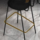 Industrial Upholstered Bar Chair Rattan Weave Low Back Bar Stool