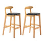 Modern Rubberwood Dessert Shop Barstool Footrest Matte Finish Stool Black 2 Piece Set Clearhalo 'Bar Furniture' 'Bar Stools' 'bar_stools' 'furn' 'furn_bar_stools' 'Furniture' 'Kitchen & Dining Furniture' 5777793
