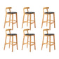 Modern Rubberwood Dessert Shop Barstool Footrest Matte Finish Stool Black 6 Piece Set Clearhalo 'Bar Furniture' 'Bar Stools' 'bar_stools' 'furn' 'furn_bar_stools' 'Furniture' 'Kitchen & Dining Furniture' 5777798