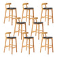 Modern Rubberwood Dessert Shop Barstool Footrest Matte Finish Stool Black 8 Piece Set Clearhalo 'Bar Furniture' 'Bar Stools' 'bar_stools' 'furn' 'furn_bar_stools' 'Furniture' 'Kitchen & Dining Furniture' 5777800