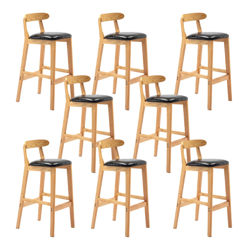 Modern Rubberwood Dessert Shop Barstool Footrest Matte Finish Stool Black 8 Piece Set Clearhalo 'Bar Furniture' 'Bar Stools' 'bar_stools' 'furn' 'furn_bar_stools' 'Furniture' 'Kitchen & Dining Furniture' 5777800