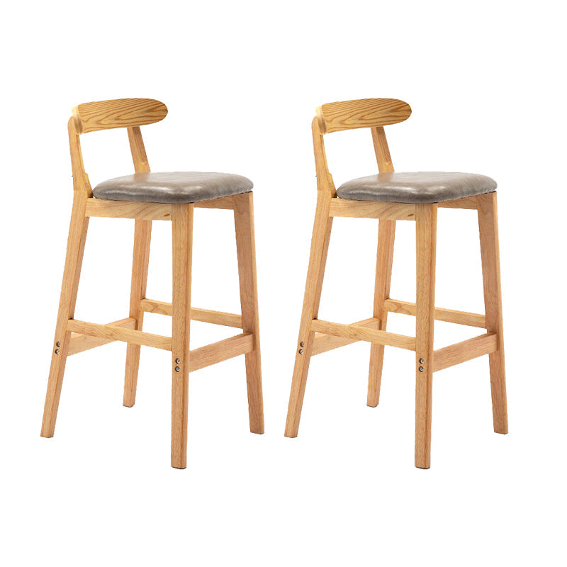 Modern Rubberwood Dessert Shop Barstool Footrest Matte Finish Stool Grey 2 Piece Set Clearhalo 'Bar Furniture' 'Bar Stools' 'bar_stools' 'furn' 'furn_bar_stools' 'Furniture' 'Kitchen & Dining Furniture' 5777804